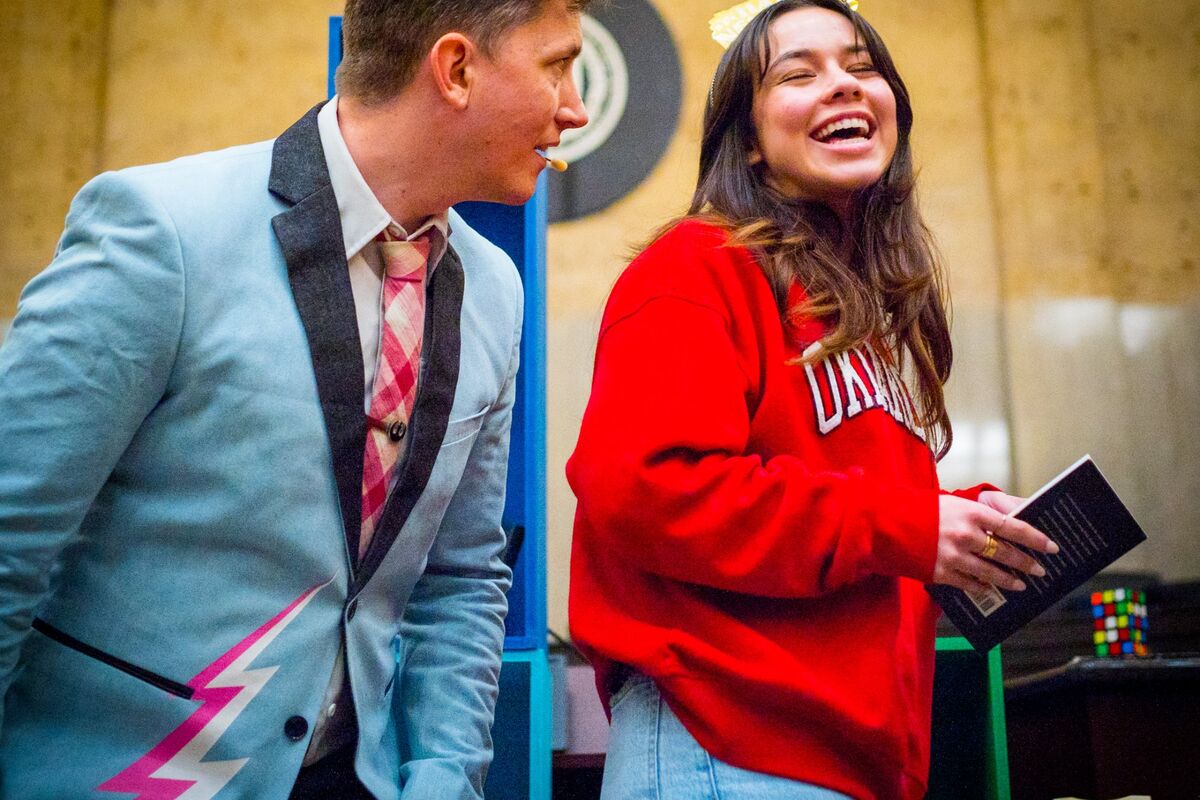 Joe Coover — corporate magician performing on stage