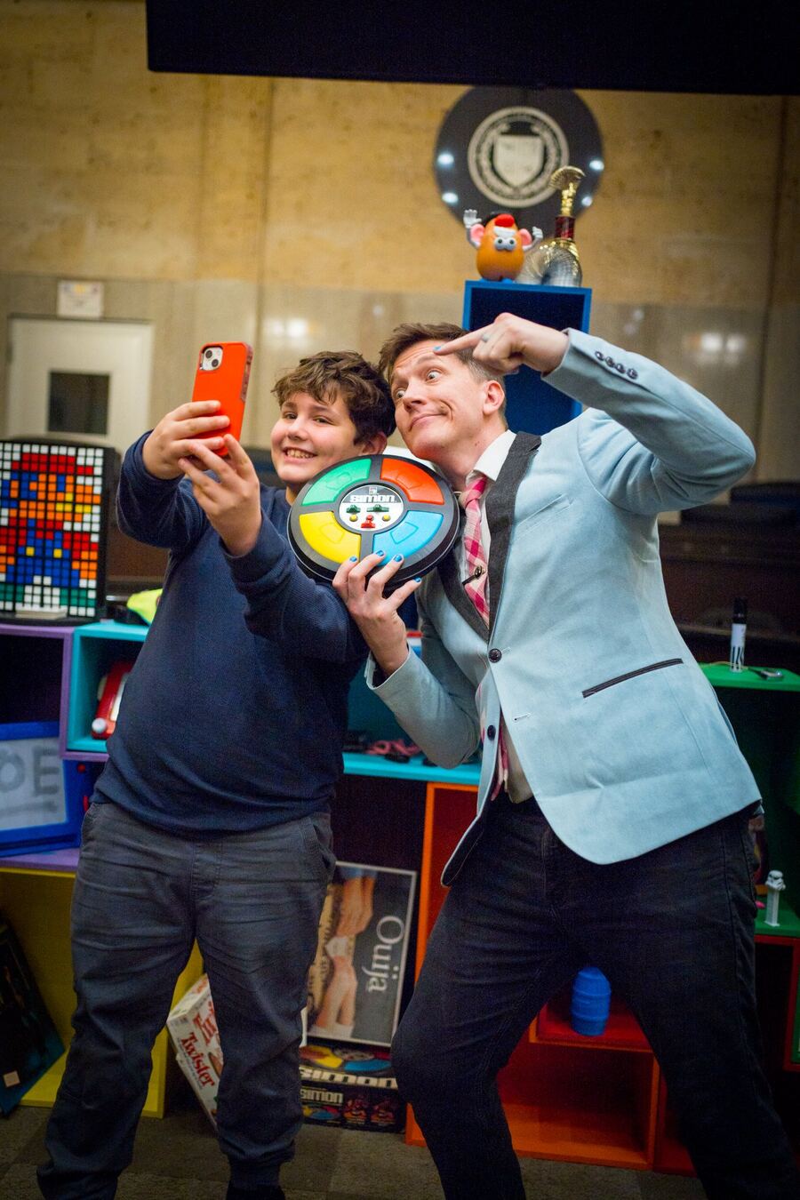 Joe Coover getting laughs from the audience